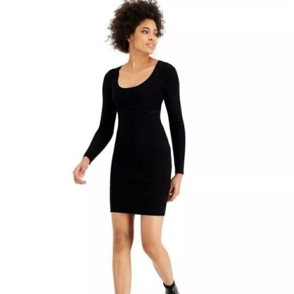 HIPPIE ROSEJuniors' Bodycon Bustier Sweater Dress black size XL - Picture 1 of 9